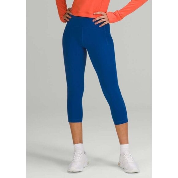 Lululemon Speed Tight crop Symphony blue sz 6‎ - Picture 1 of 10